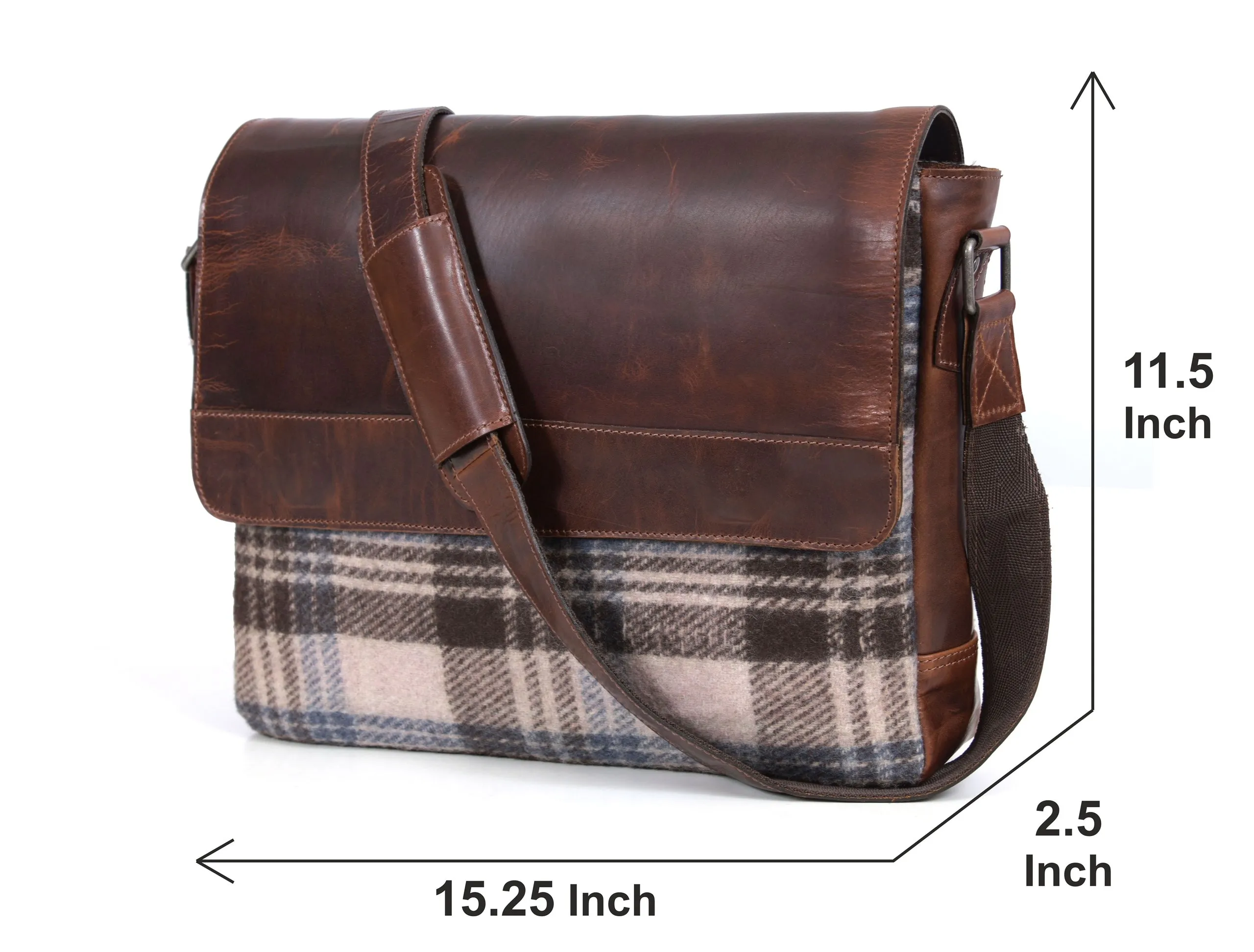 Manchester Leather & Tweed Messenger