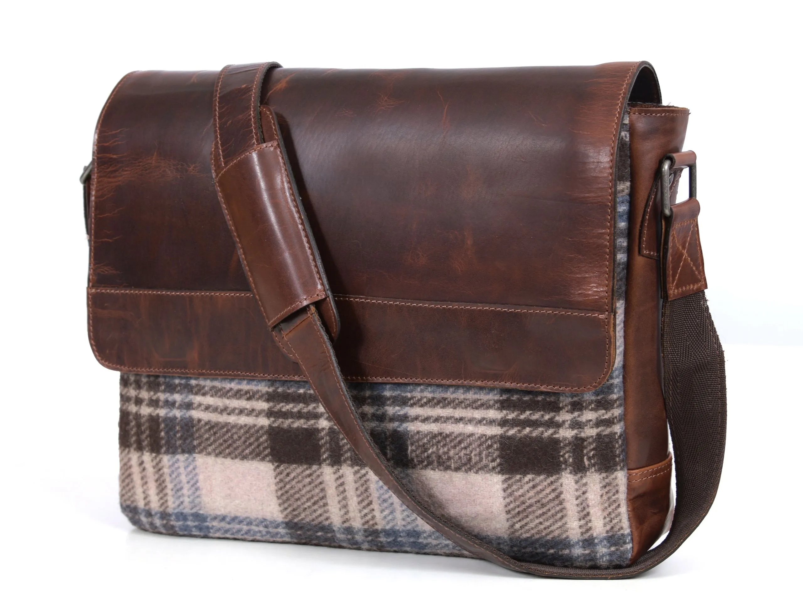 Manchester Leather & Tweed Messenger