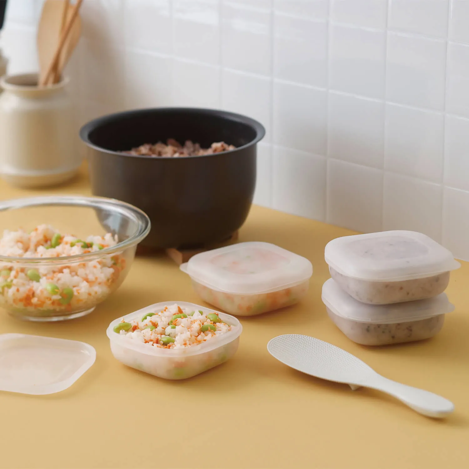 【MARNA】CLEAR Rice Container for Freezer 2 pcs -クリア冷凍ごはん容器 2個入り- Regular size