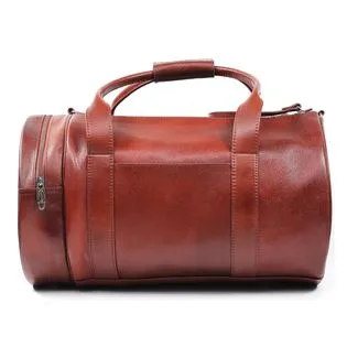 Maroon Leather Duffle Bag