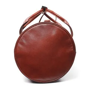 Maroon Leather Duffle Bag