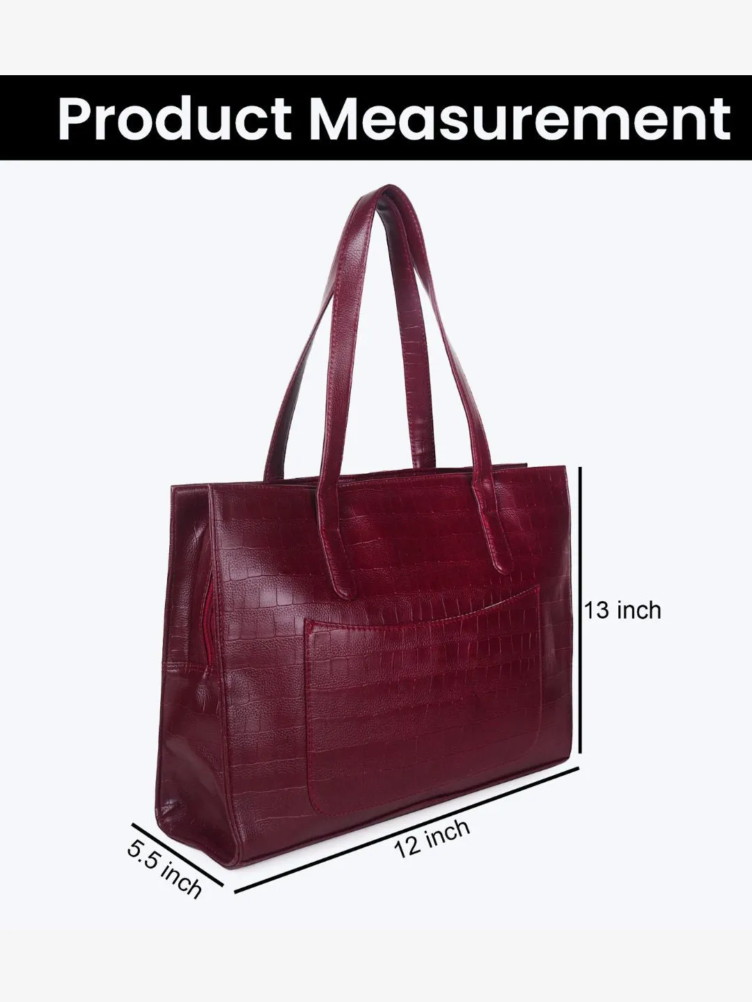 Maroon PU Leather Shoulder Bag for Women