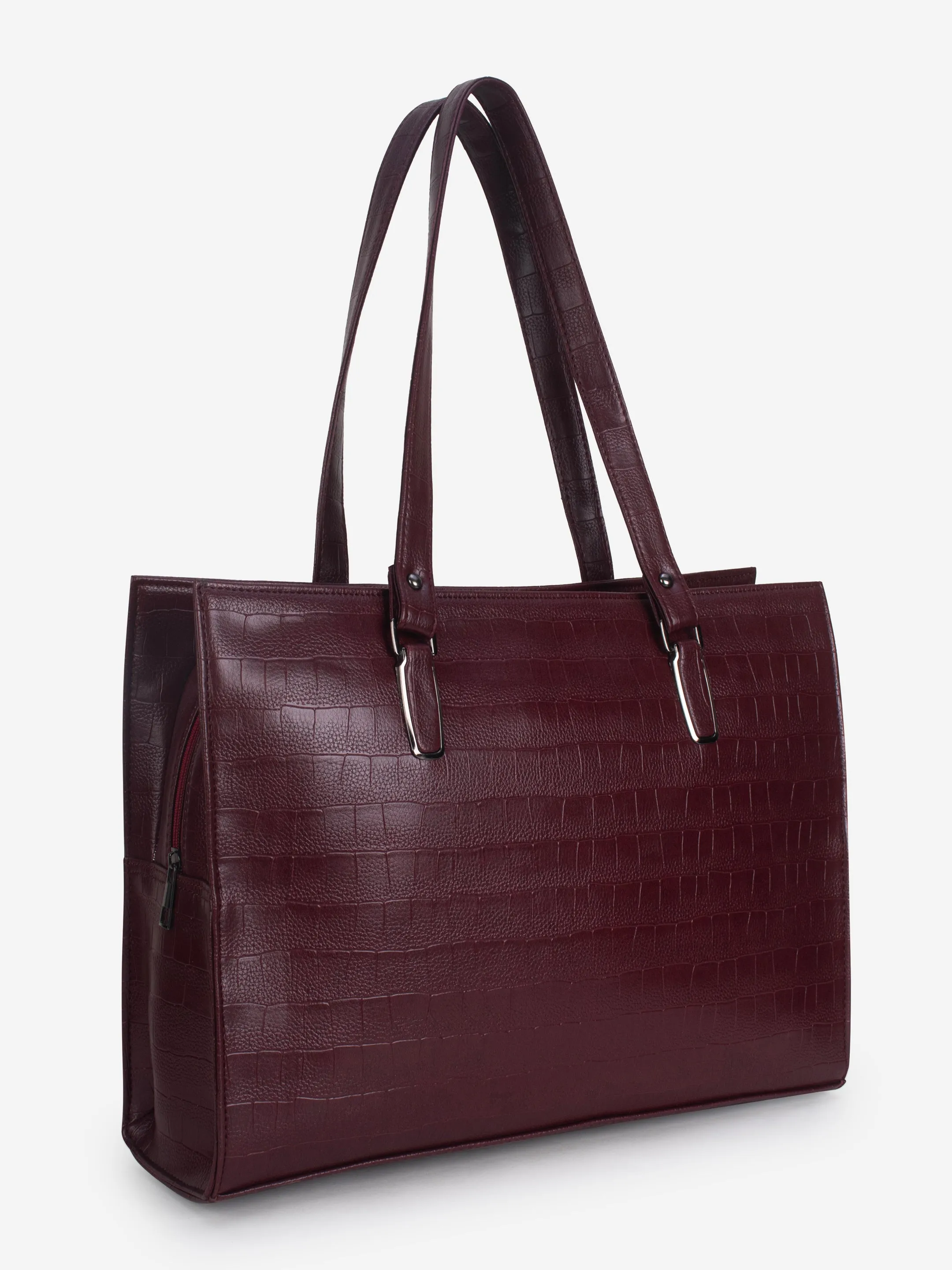 Maroon PU Leather Shoulder Bag for Women