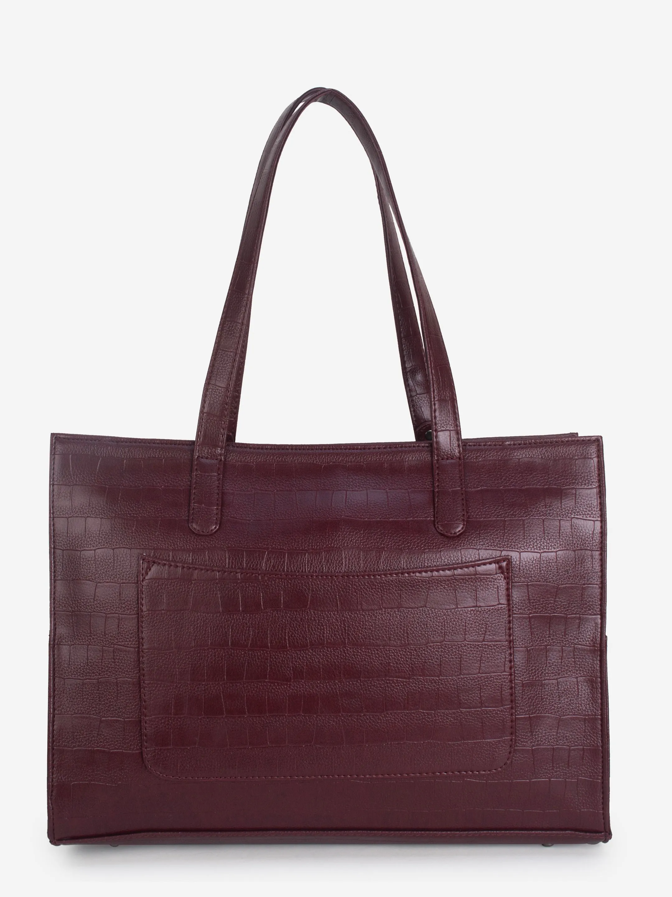 Maroon PU Leather Shoulder Bag for Women