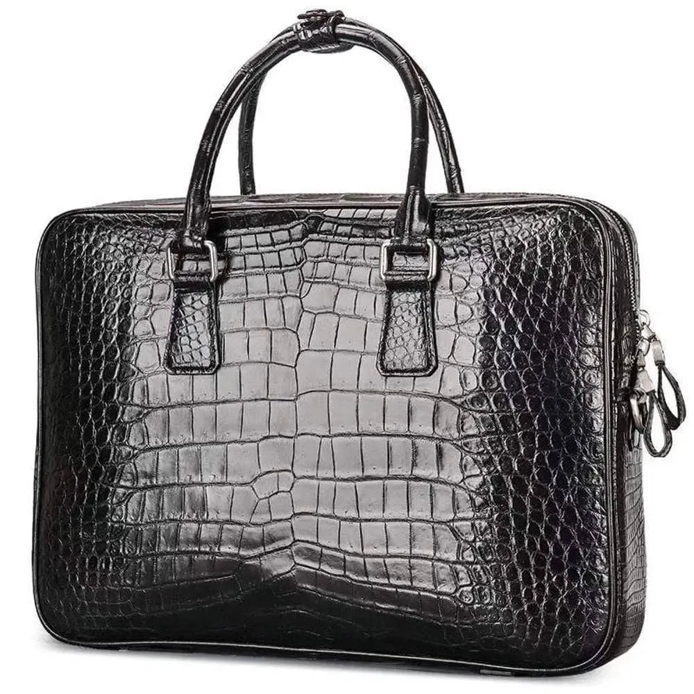 Men Briefcase Crocodile  Leather Handbag Mens Briefcases for Laptop Messenger Mens Business Bag