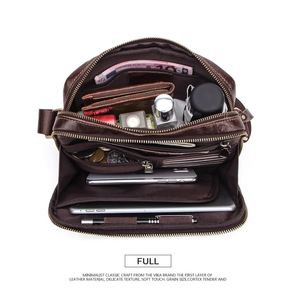 Men Leather Shoulder Bag Crossbody Bag Messenger Bag Leather Portfolio Leather Men's bag 0950