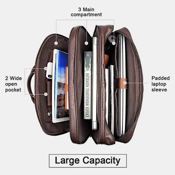 Men Multifunction Multi-pocket Waterproof 15.6 Inch Laptop Bag Briefcase Business Handbag Crossbody Bag Teacher Bag