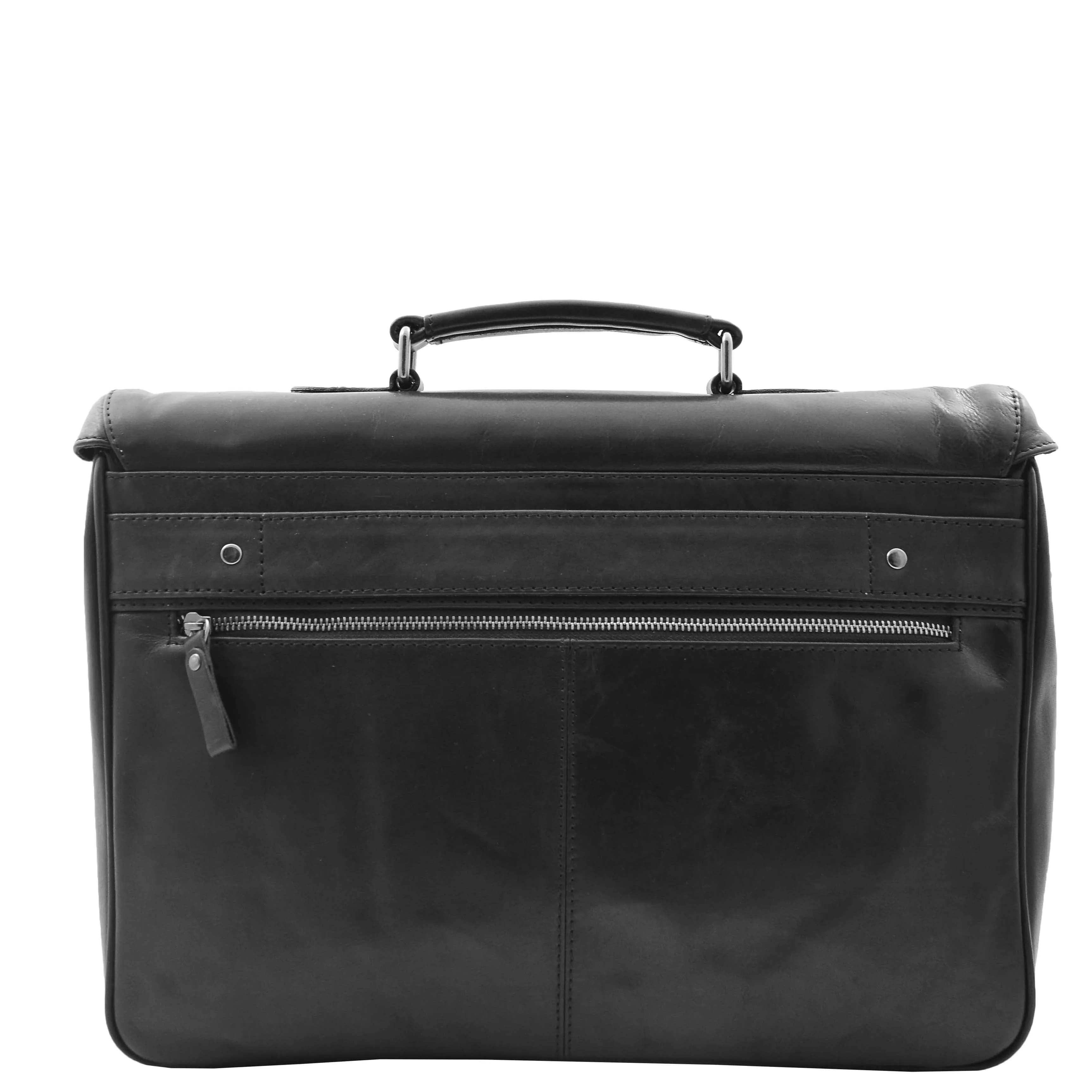 Mens Leather Messenger Briefcase HOL518 Black