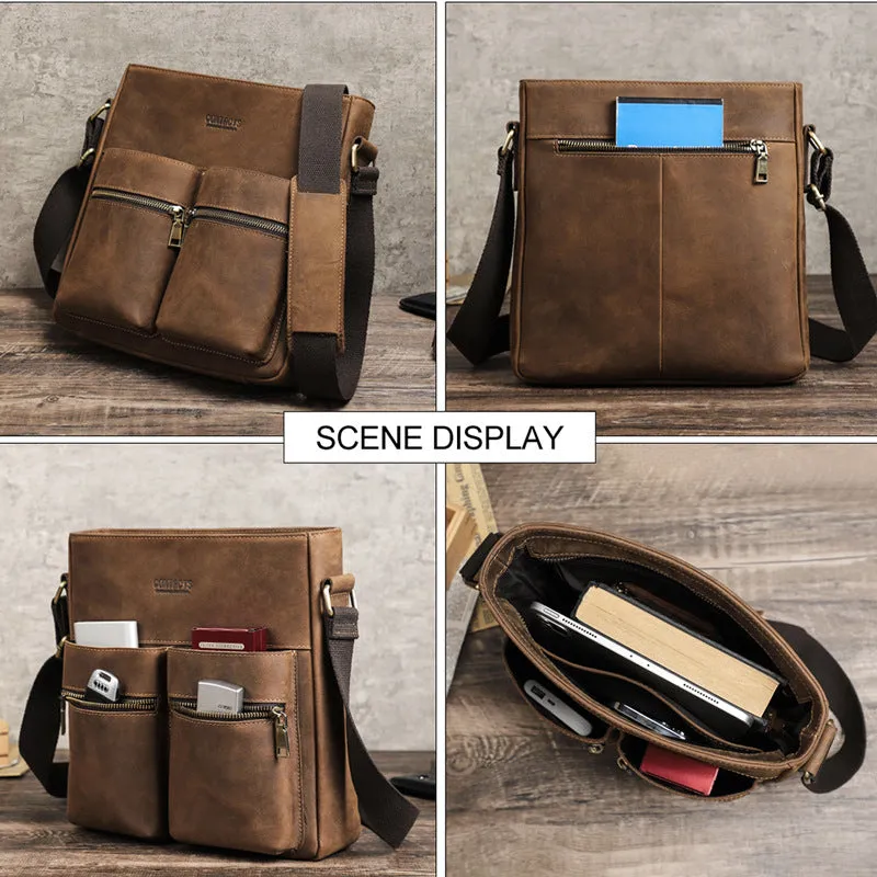 Men's Leather Shoulder Bag, Crossbody bag,Personalized  Messenger Bag Retro Leather Bag Gift for Him