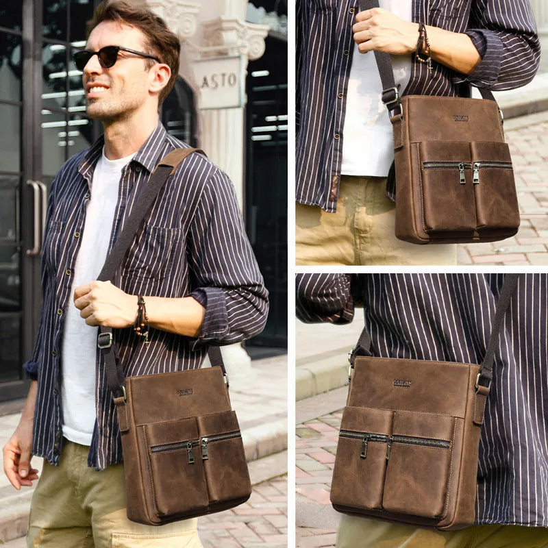 Men's Leather Shoulder Bag, Crossbody bag,Personalized  Messenger Bag Retro Leather Bag Gift for Him