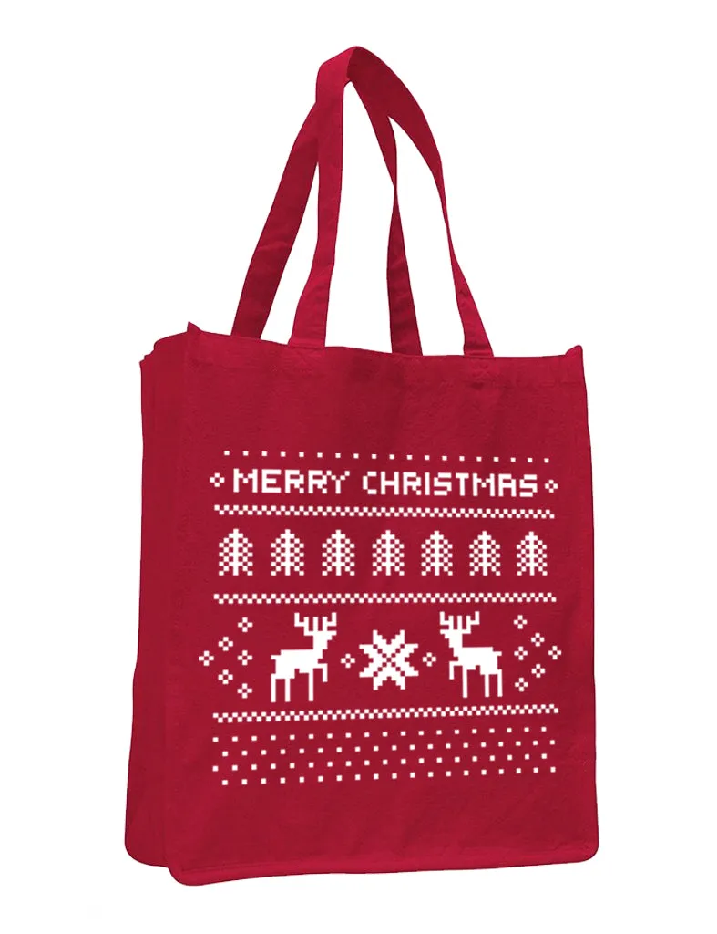 Merry Christmas Jumbo Size Heavy Canvas Tote Bag