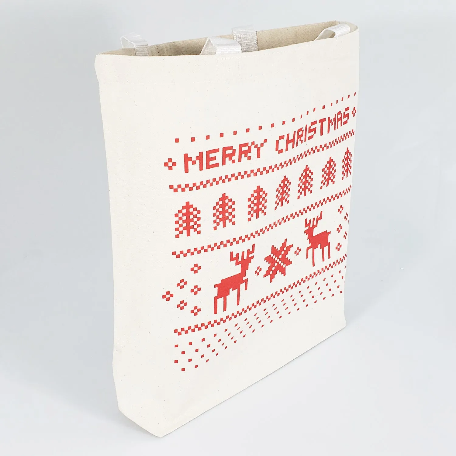 Merry Christmas Medium Tote Bags w/Gusset