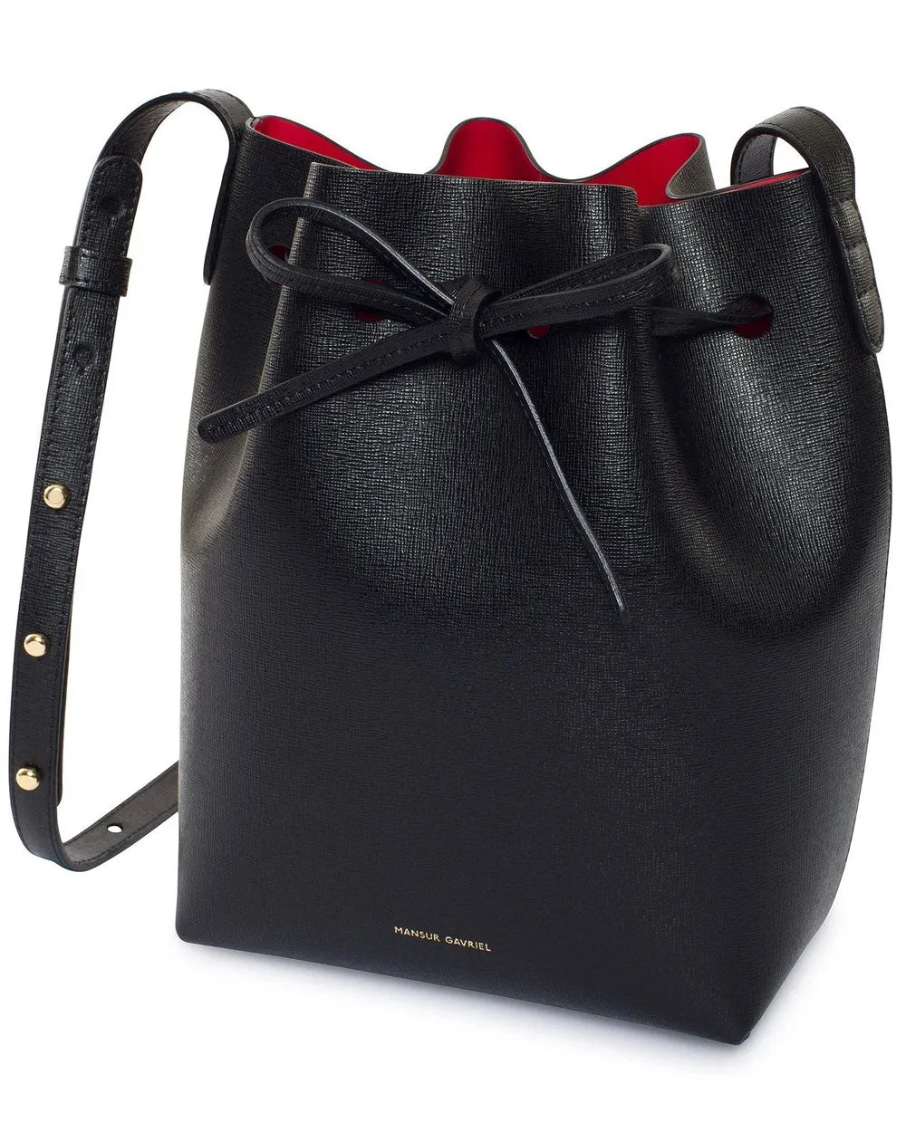 Mini Bucket Bag in Black Flamma