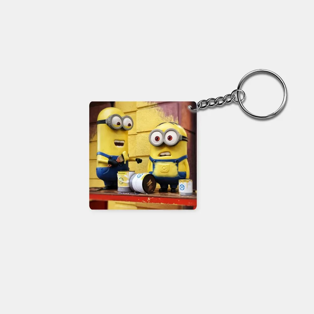 Minions - Let's Paint the Wall: Printed Square Keychain