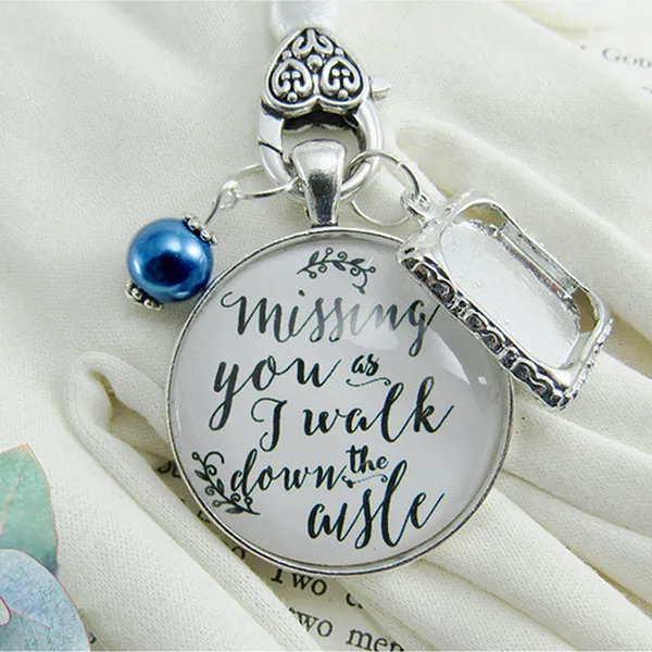 Missing You As I Walk Down the Aisle Charms By Gutsy Goodness, Wedding Keychains