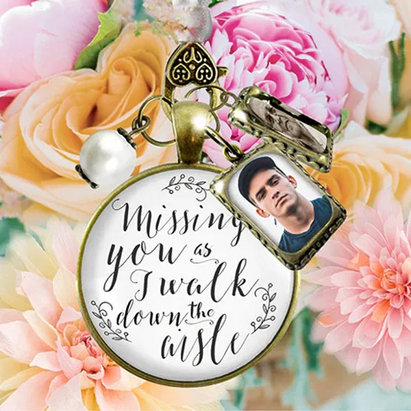 Missing You As I Walk Down the Aisle Charms By Gutsy Goodness, Wedding Keychains