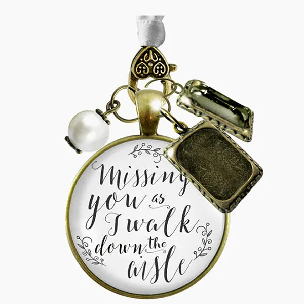 Missing You As I Walk Down the Aisle Charms By Gutsy Goodness, Wedding Keychains