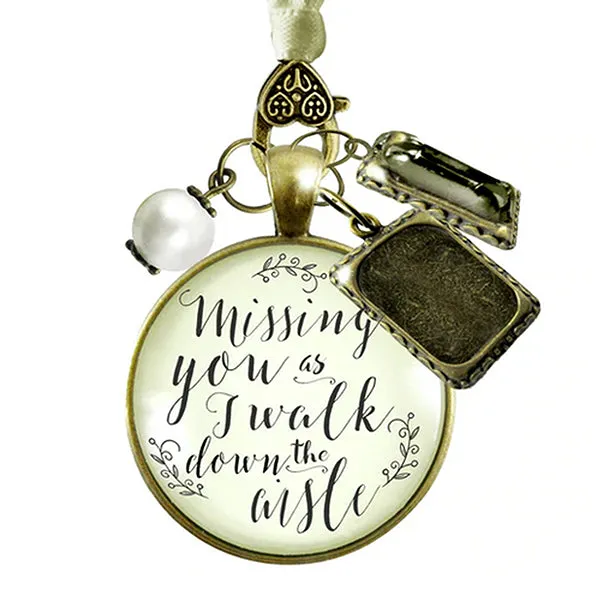 Missing You As I Walk Down the Aisle Charms By Gutsy Goodness, Wedding Keychains