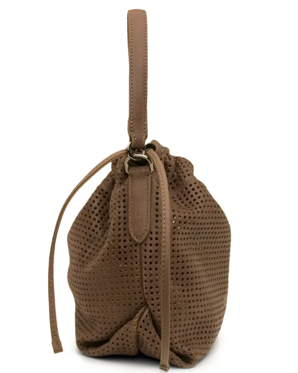 Mud Perforated Leather Bucket Bag