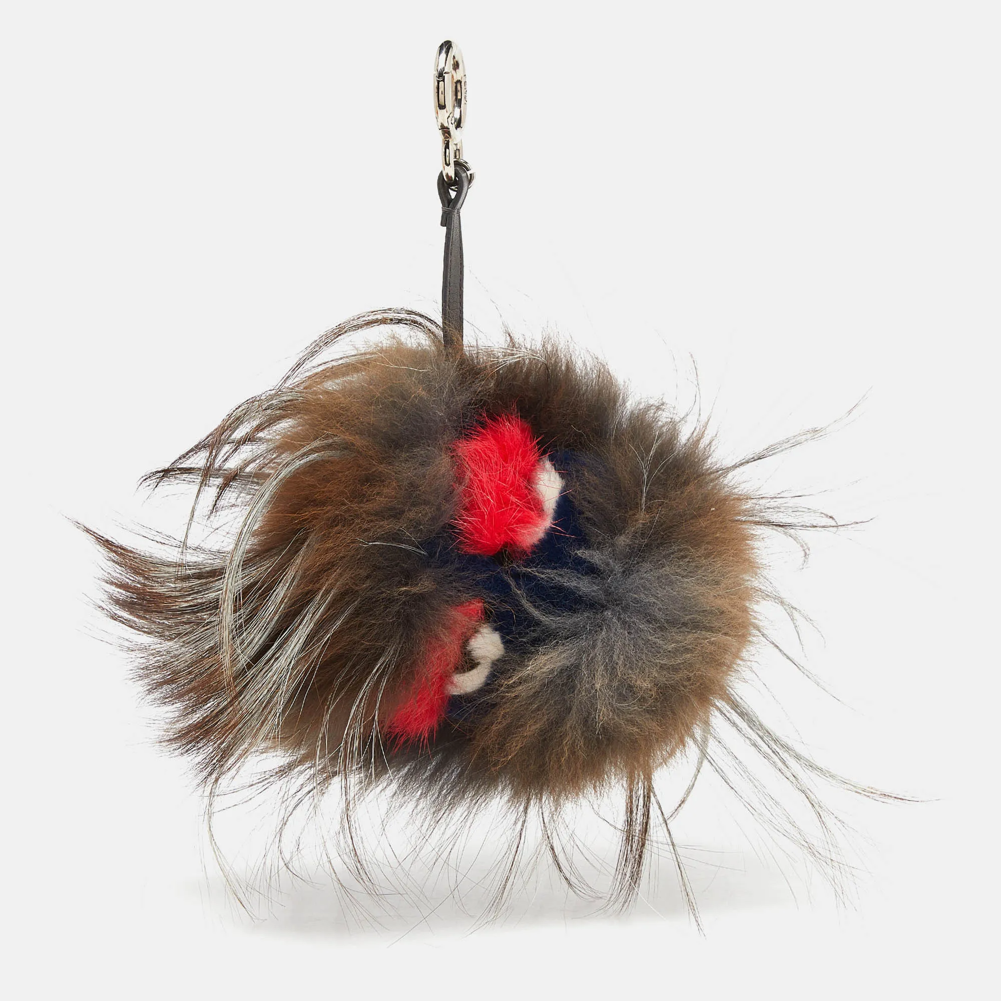 Multicolor Mink Fur Flamingo Kooky Monster Bug Bag Charm