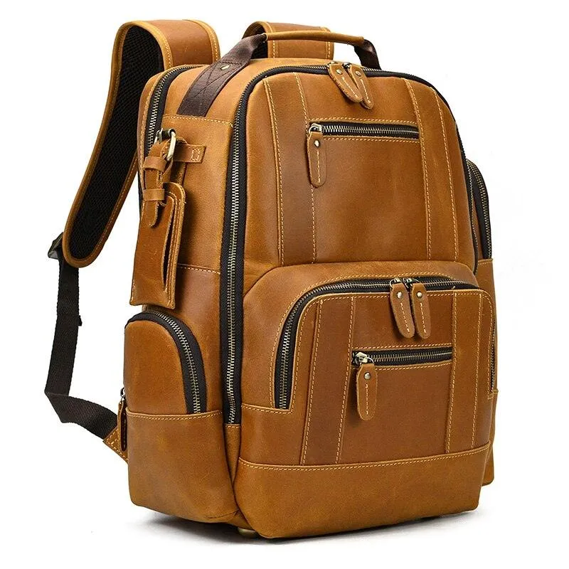 Multipocket Large Capacity Leather Backpacks