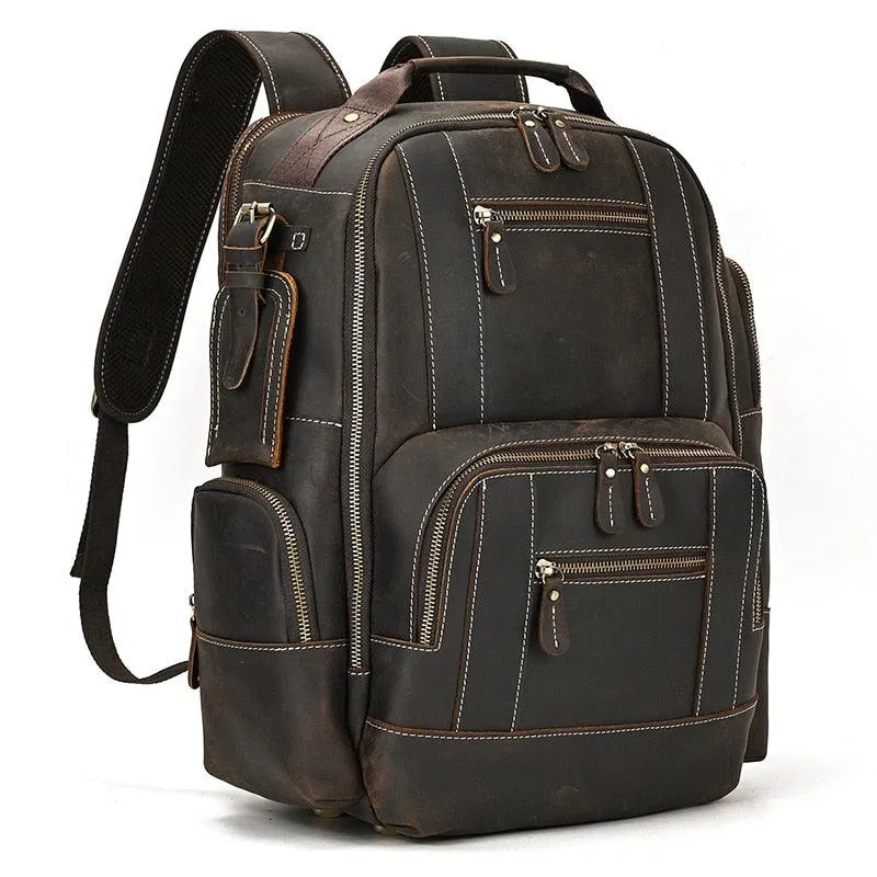 Multipocket Large Capacity Leather Backpacks