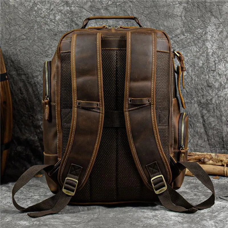 Multipocket Large Capacity Leather Backpacks