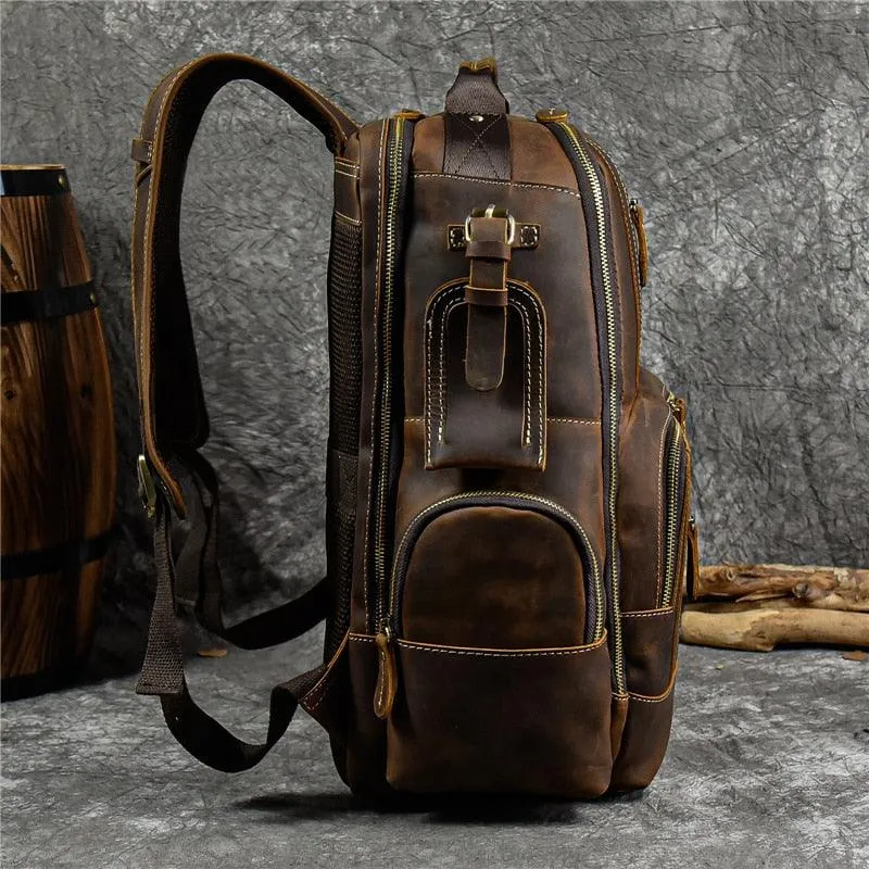 Multipocket Large Capacity Leather Backpacks