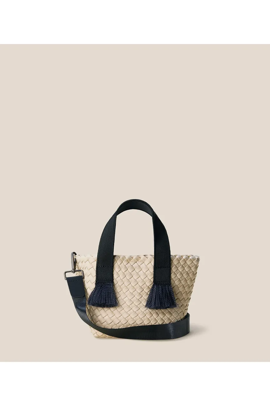 NAGHEDI Tulum Petit Tote Woven Bag SN0195 | Moon (Solid)