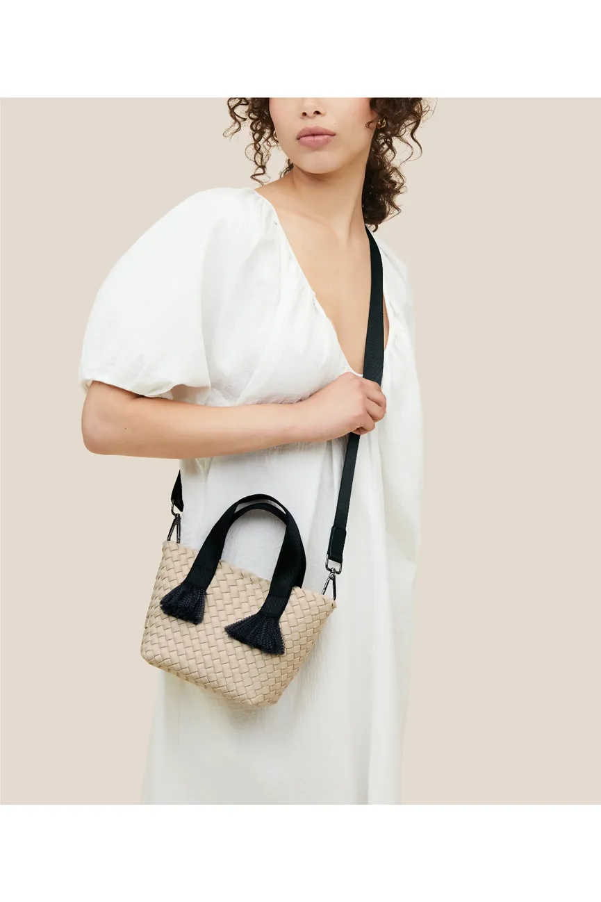 NAGHEDI Tulum Petit Tote Woven Bag SN0195 | Moon (Solid)