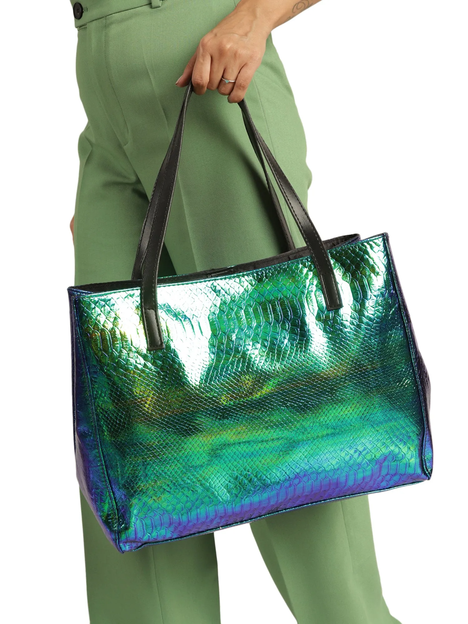 Peacock Holographic Tote Bag