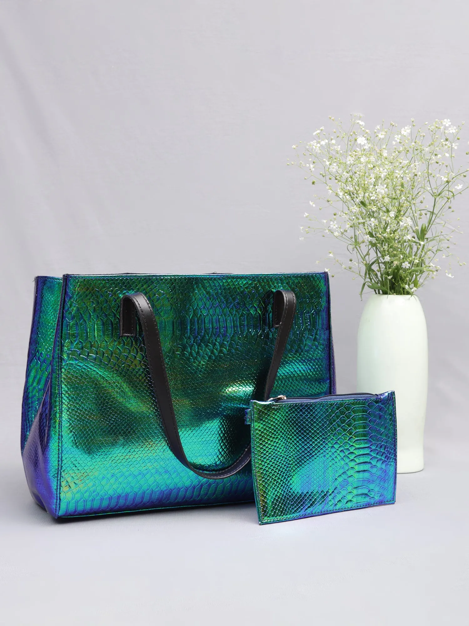 Peacock Holographic Tote Bag