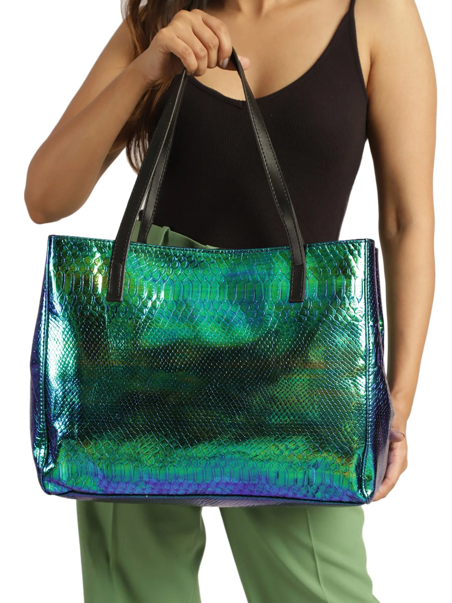 Peacock Holographic Tote Bag