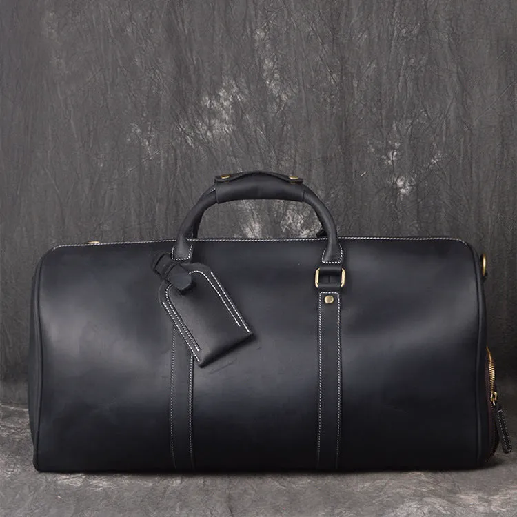 Personalized leather duffel bag with shoe compartment, handmade leather weekender bag, leather overnight bag, Holdall