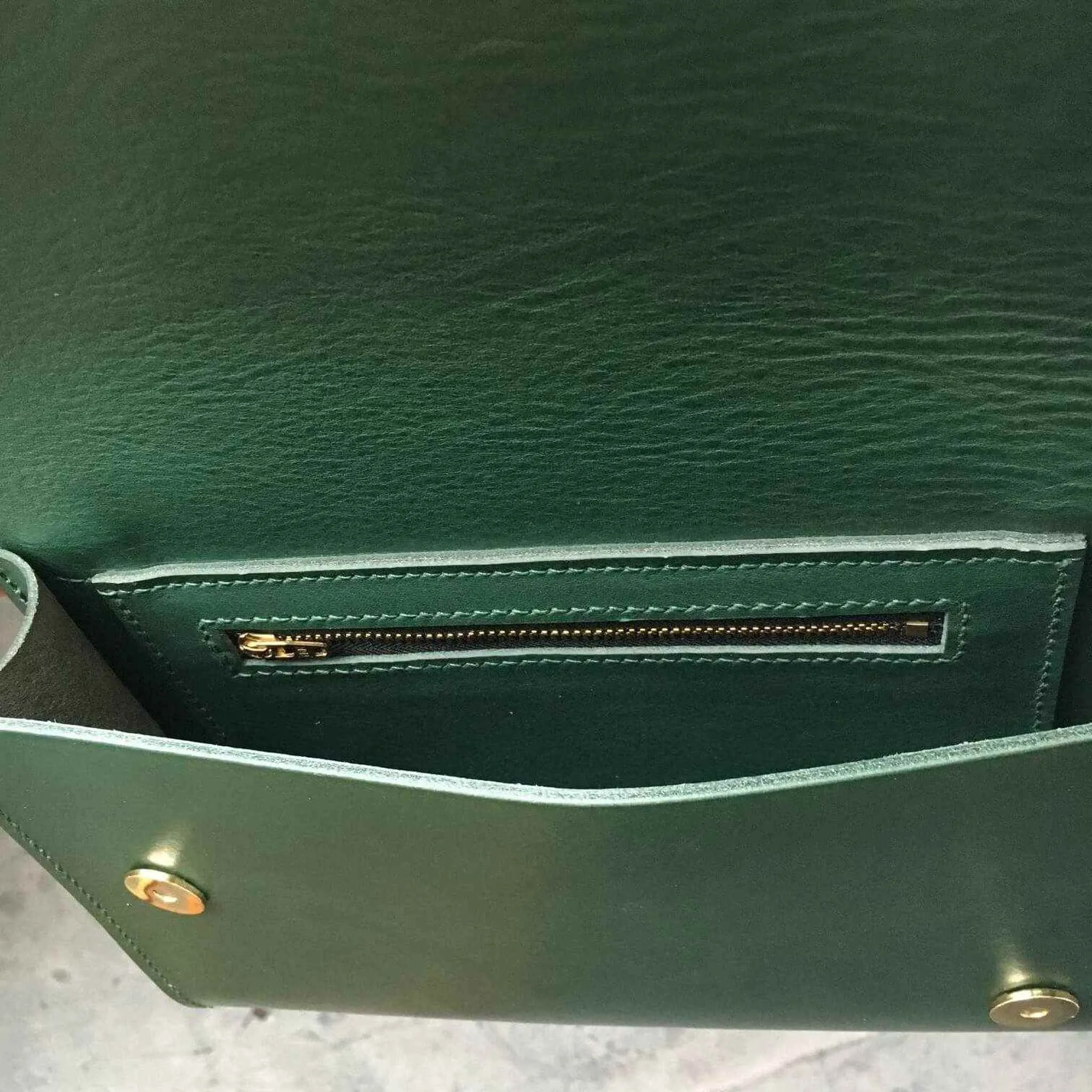 Pioneer Midi Green Leather Crossbody Bag