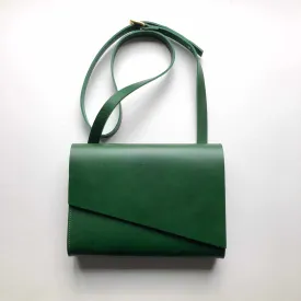 Pioneer Midi Green Leather Crossbody Bag