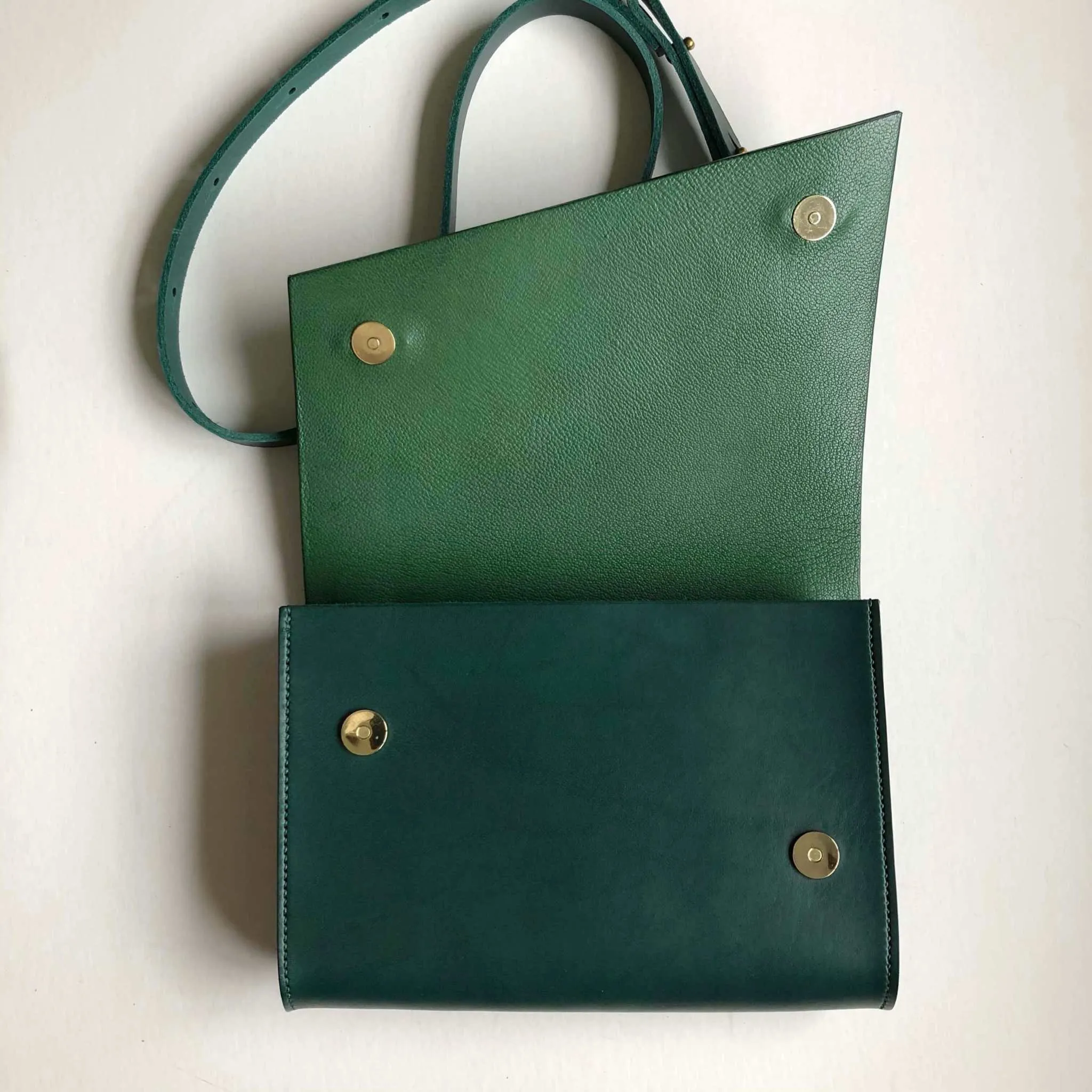 Pioneer Midi Green Leather Crossbody Bag