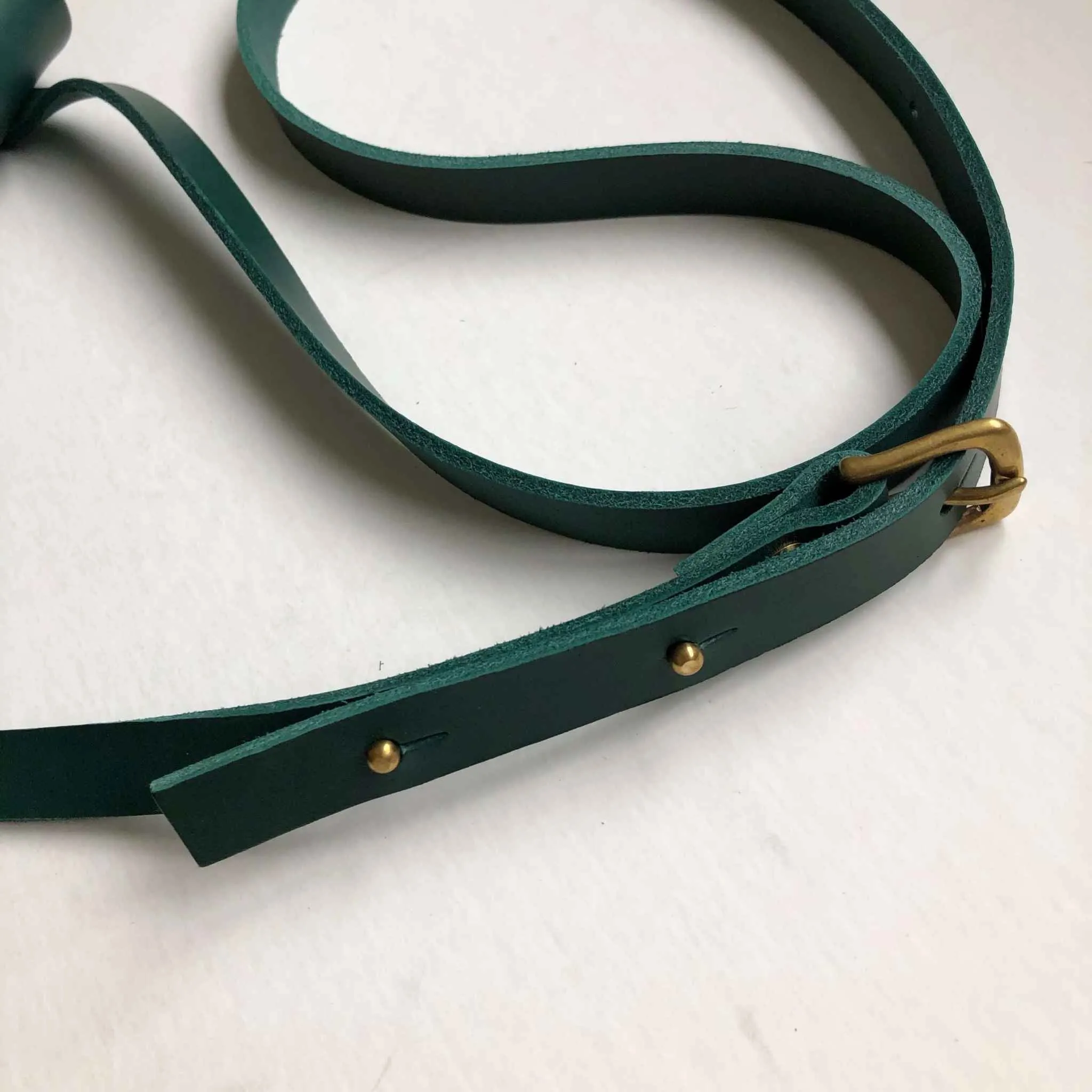 Pioneer Midi Green Leather Crossbody Bag