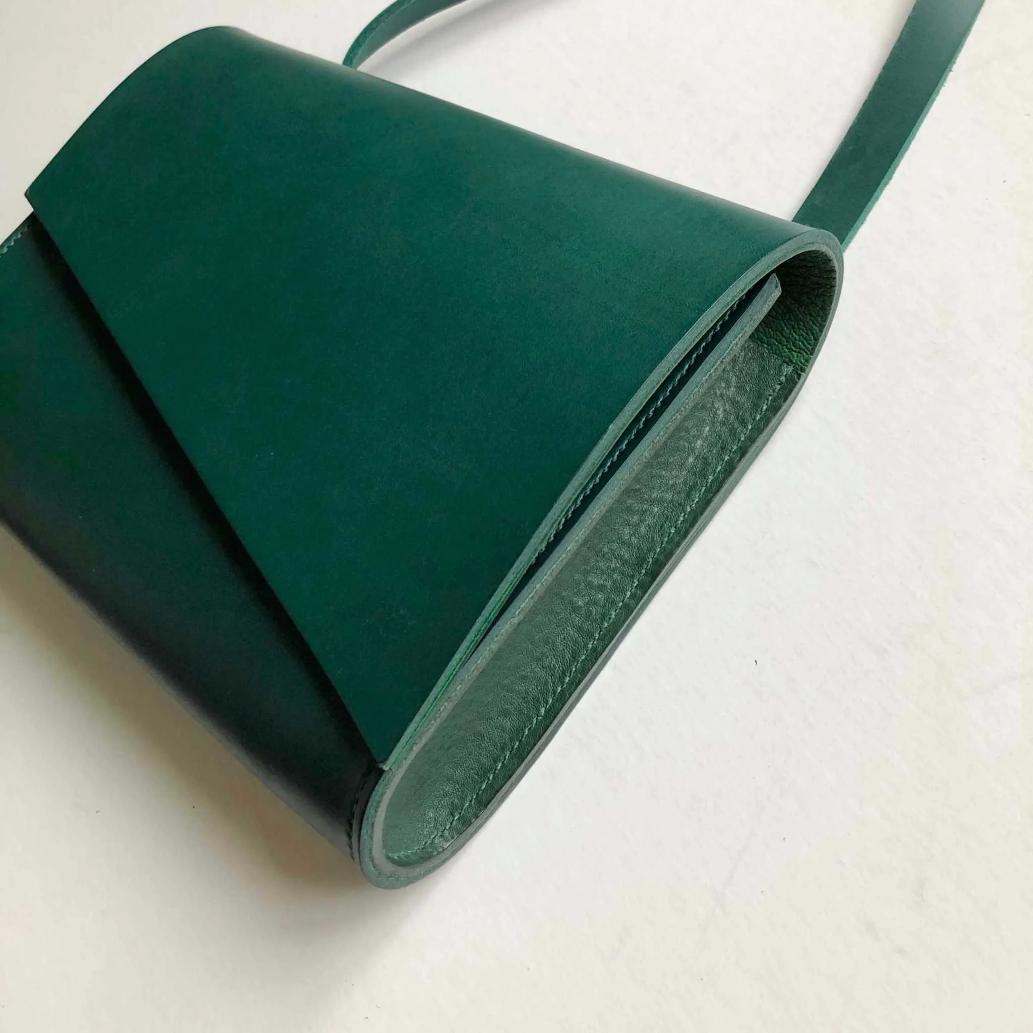 Pioneer Midi Green Leather Crossbody Bag