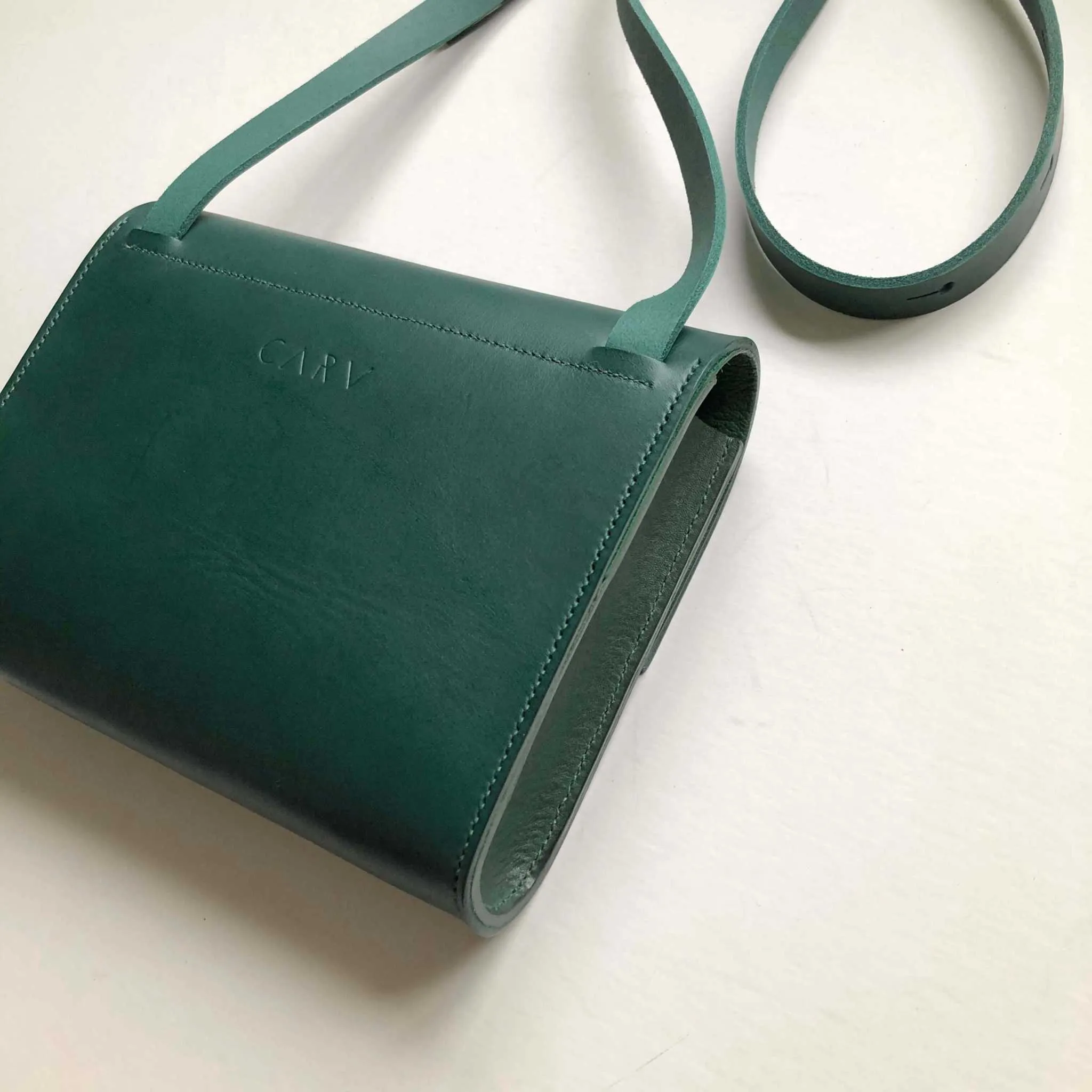 Pioneer Midi Green Leather Crossbody Bag