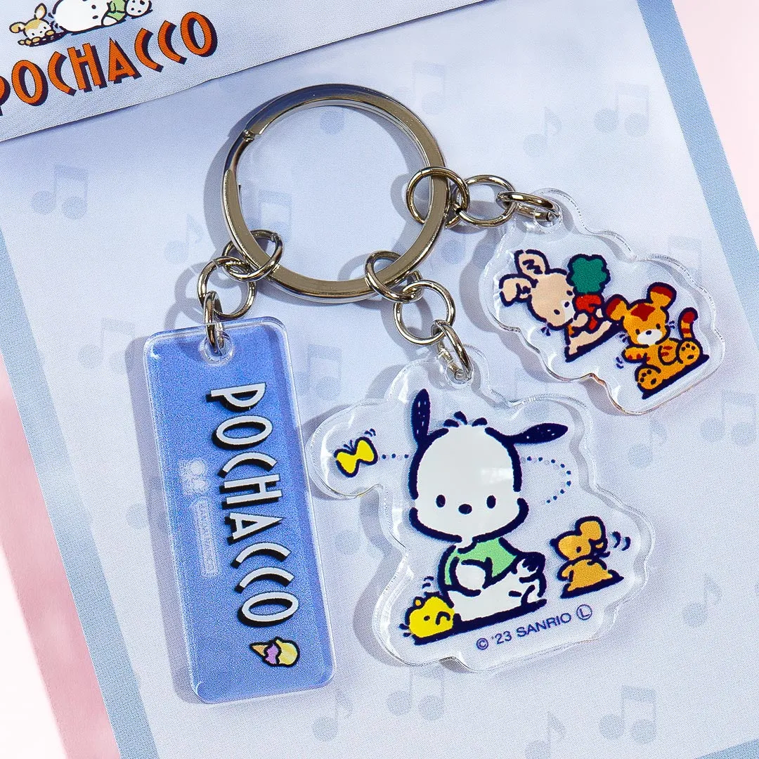 Pochacco Retro Sanrio Triple Charm Keychain