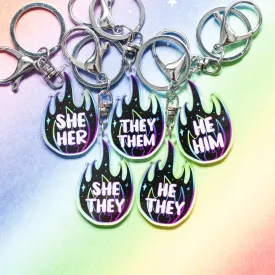 Pronoun keychains