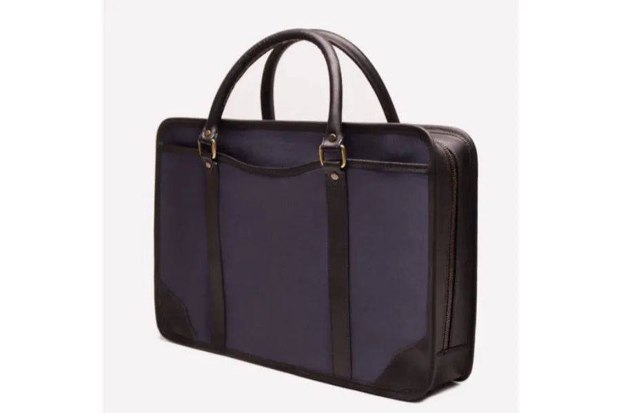 Putney Canvas Briefcase - Navy