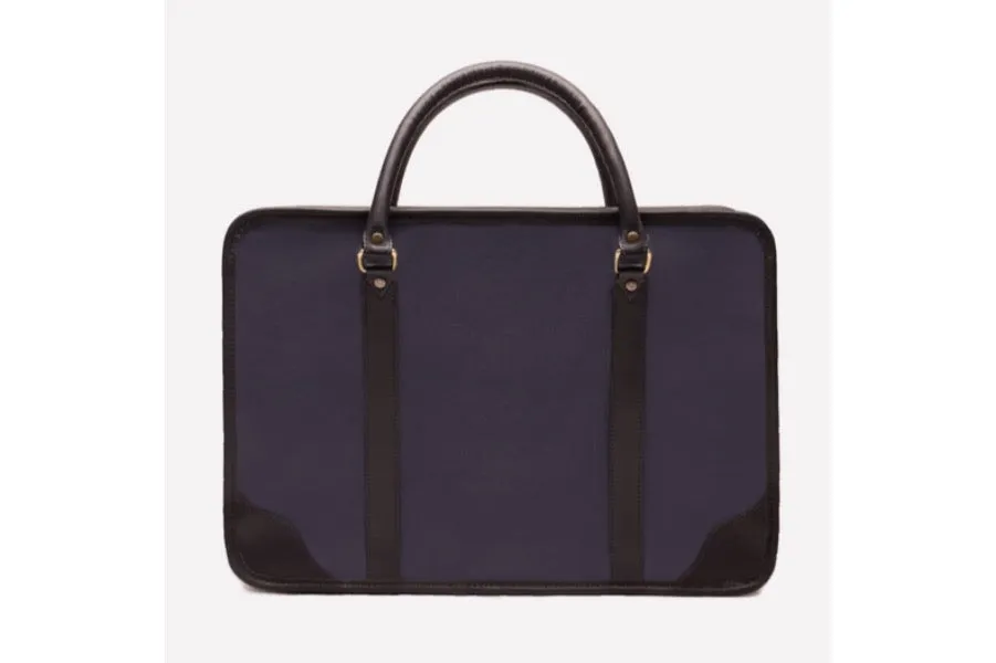 Putney Canvas Briefcase - Navy