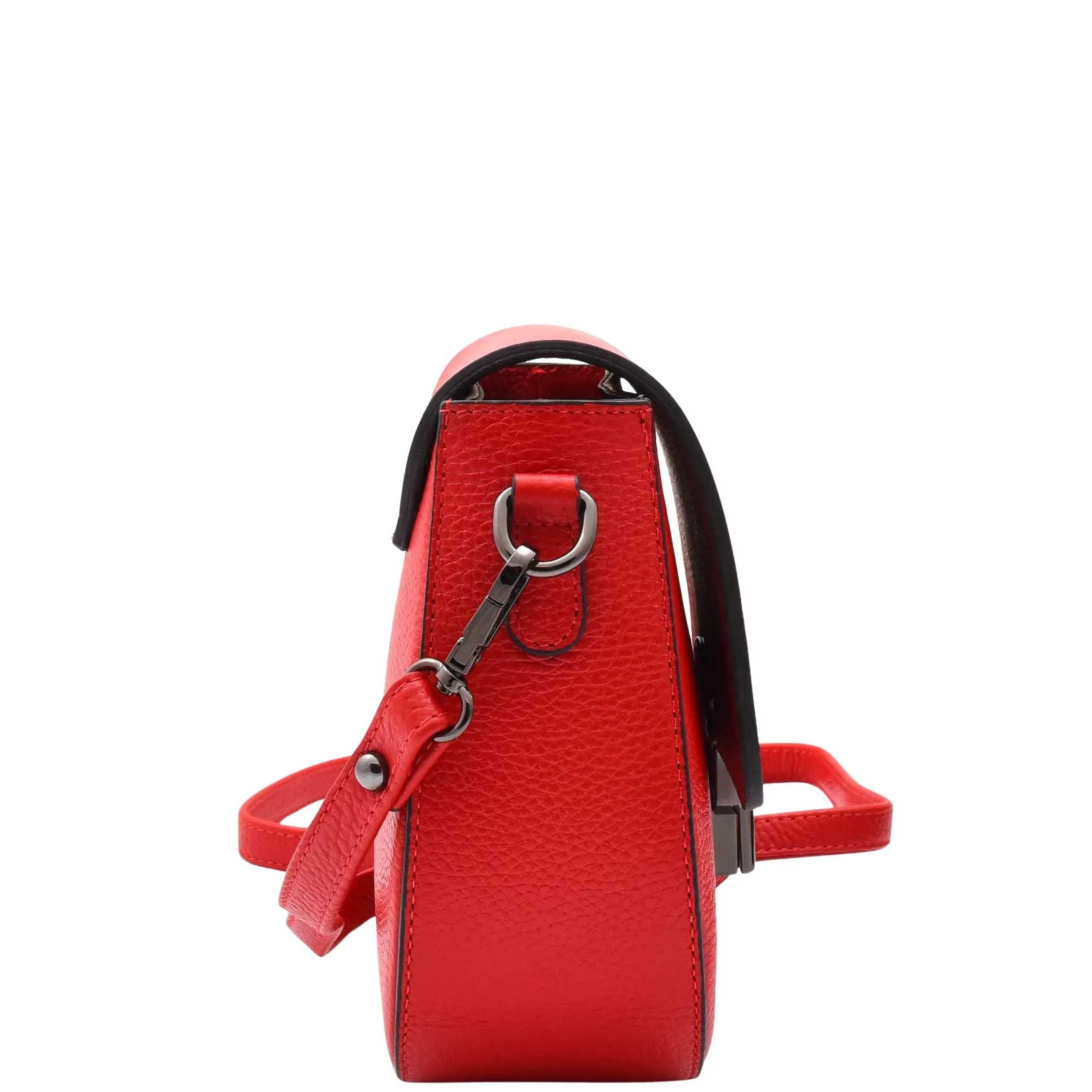 Real Leather Small Size Cross Body Bag for Women Zora Red