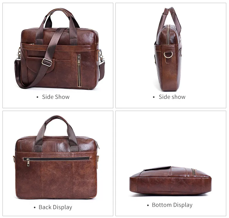 Retro Handmade Leather Business Laptop Bag Briefcase