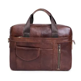 Retro Handmade Leather Business Laptop Bag Briefcase