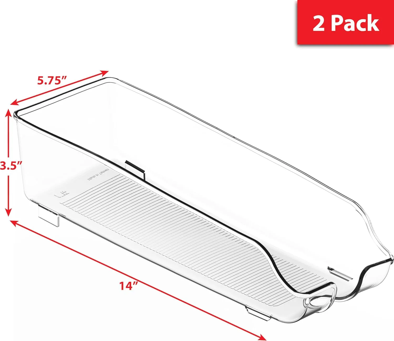 Simple Houseware Soda Can Organizer for Pantry / Refrigerator, Clear, Set of 2