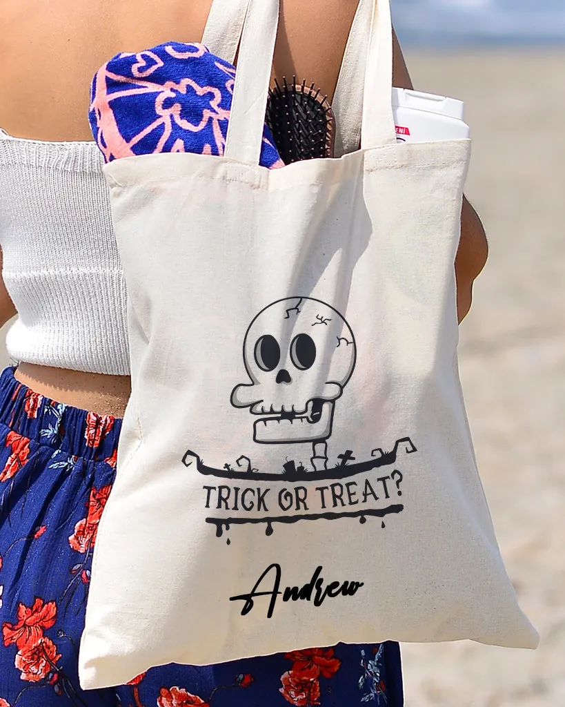 Skull Trick or Treat? - Halloween Tote Bags