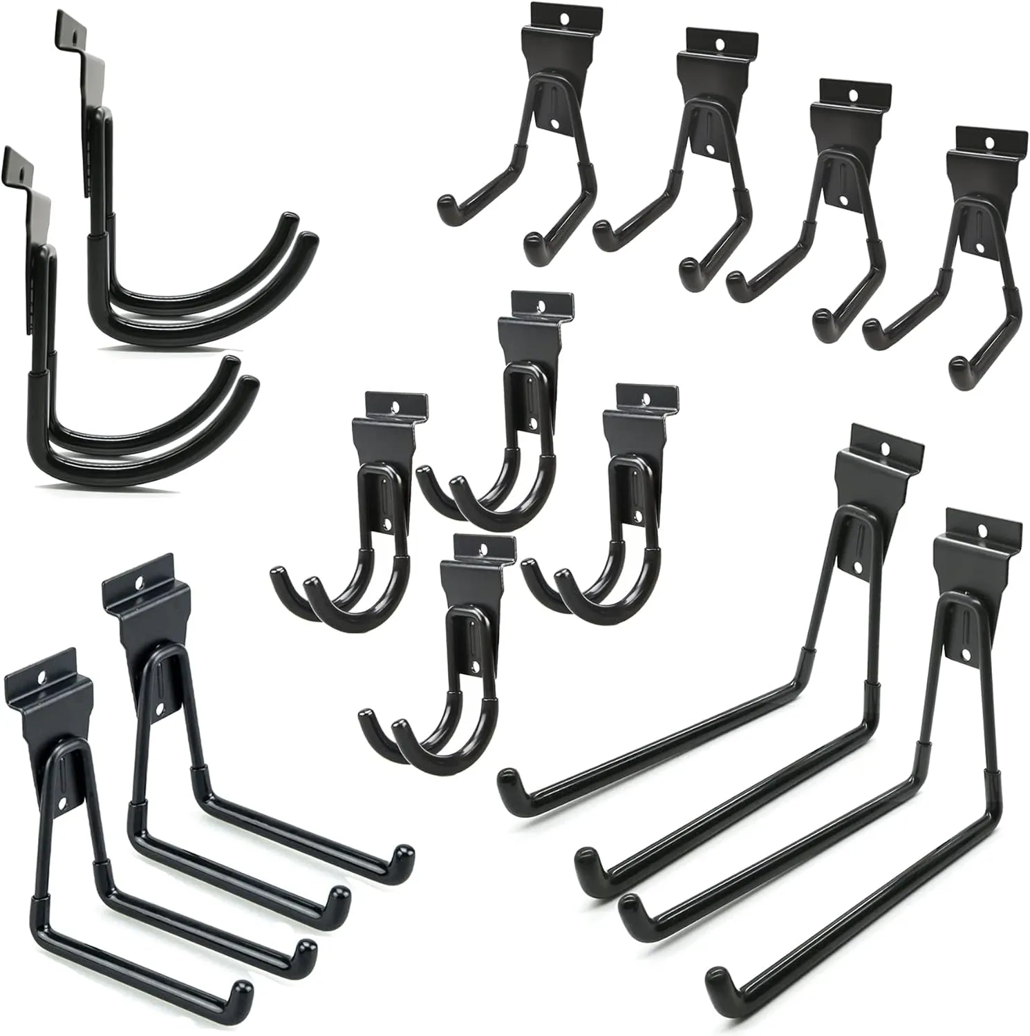 Slatwall Hooks, Garage Slatwall Accessories, Multi Size Slat Wall Accessory, 14 Pack Utility Hooks for Slatwall